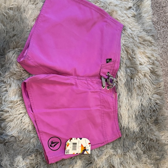 Volcom Women's Vibrant Pink Athletic Shorts - Picture 1 of 3